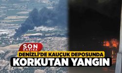 Denizli'de Kauçuk Deposunda Korkutan Yangın