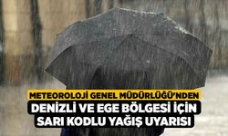 Meteoroloji Genel Müdürlüğü'nden Denizli ve Ege Bölgesi İçin Sarı Kodlu Yağış Uyarısı