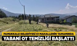 Pamukkale Belediyesi 61 Mahallenin Tamamında Yabani Ot Temizliği Başlattı