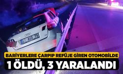 Bariyerlere Çarpıp Refüje Giren Otomobilde 1 Öldü, 3 Yaralandı