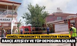 Denizli Pınarkent’te Korkutan Yangın, Bahçe Ateşi Ev ve Tüp Deposuna Sıçradı