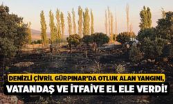 Denizli Çivril Gürpınar’da Otluk Alan Yangını, Vatandaş ve İtfaiye El Ele Verdi!