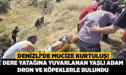 Denizli’de Mucize Kurtuluş! Dere Yatağına Yuvarlanan Yaşlı Adam Dron ve Köpeklerle Bulundu