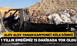 Sarayköy’de Alev Alev Yanan Kamyonet Küle Döndü! "1 Yıllık Emeğimiz 15 Dakikada Yok Oldu"