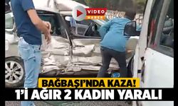 Bağbaşı'nda Trafik Kazası, İki Otomobil Kafa Kafaya Çarpıştı, 1'i Ağır 2 Yaralı!
