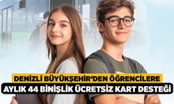 Denizli Büyükşehir’den Öğrencilere Aylık 44 Binişlik Ücretsiz Kart Desteği