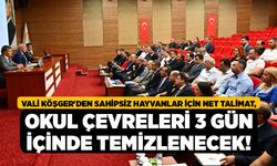 Vali Köşger'den Sahipsiz Hayvanlar İçin Net Talimat, Okul Çevreleri 3 Gün İçinde Temizlenecek!