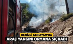 Denizli Acıpayam'da Araç Yangını Ormana Sıçradı