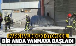Denizli'de Park Halindeki Elektrikli Araç Bir Anda Alev Aldı