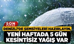 Denizli’de Şemsiyeleri Hazırlayın, Yeni Haftada 5 Gün Kesintisiz Yağış Var!