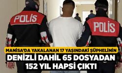 Manisa’da Yakalanan 17 Yaşındaki Şüphelinin Denizli Dahil 65 Dosyadan 152 Yıl Hapsi Çıktı