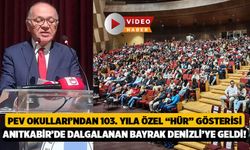 PEV Okulları’ndan 103. Yıla Özel “Hür” Gösterisi: Anıtkabir’de Dalgalanan Bayrak Denizli’ye Geldi!