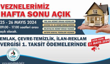 Pamukkale Belediyesi’nde Vezneler Hafta Sonu Açık Olacak