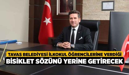 Tavas Belediyesi ilkokul öğrencilerine verdiği bisiklet sözünü yerine getirecek