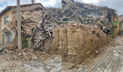 Denizli’de metruk ev çöktü