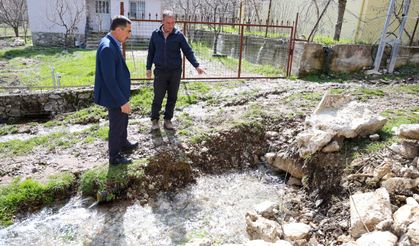 Çameli'de Yağış Sonrası Sular Çıkmaya Başladı