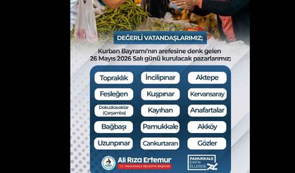 Pamukkale’de Arife Günü 15 Mahallede Pazar Kurulacak