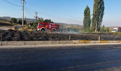 Buldan Kadıköy Geçişinde Refüj Yangını