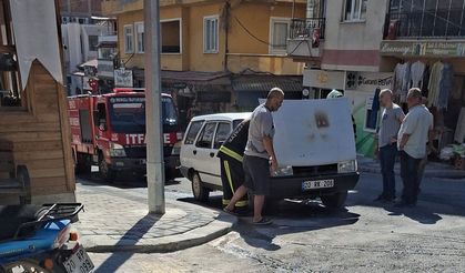 Denizli'de Seyir Halindeki Otomobil Alev Aldı