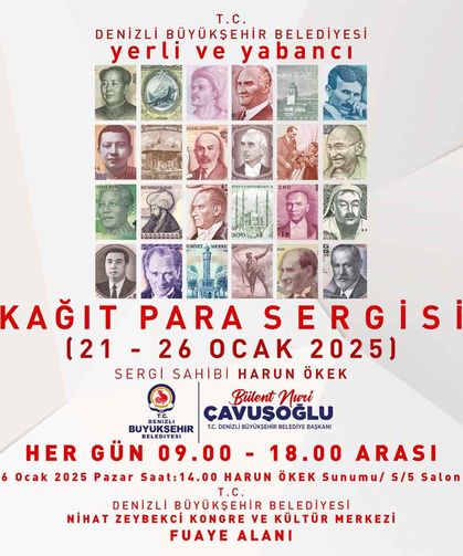 Denizli'de kağıt para sergisi