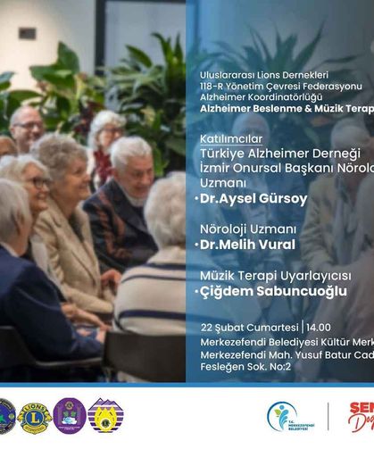 Merkezefendi’de Alzheimer İçin Beslenme ve Müzik Terapisi Programı Düzenleniyor