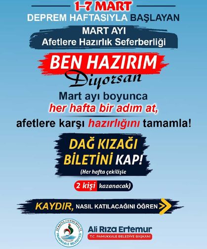 Pamukkale’de Afet Hazırlığı Seferberliği, “Ben Hazırım” Diyenlere Sürpriz Hediye