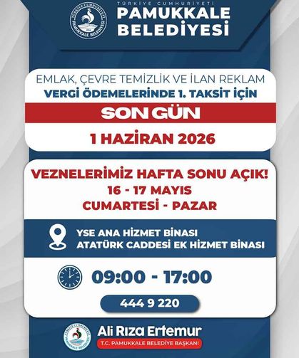 Pamukkale Belediyesi’nden Vatandaşa Hafta Sonu Kolaylığı! Vezneler Açık Olacak