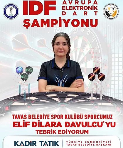 Tavaslı Elif Dilara Davulcu Avrupa dart şampiyon oldu