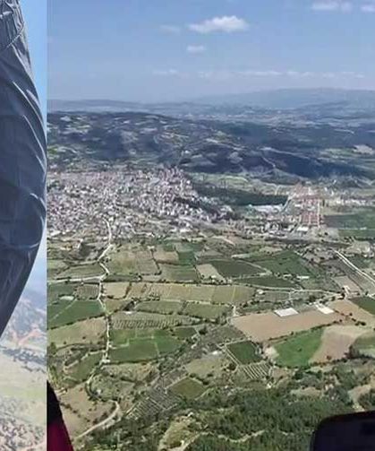 Yamaç paraşütüyle buldan semalarında uçtu