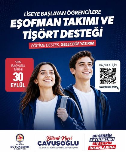 Denizli Büyükşehir'den 9. Sınıf Öğrencilerine Müjde: Eşofman Desteğinde Başvuru Süresi Uzatıldı!