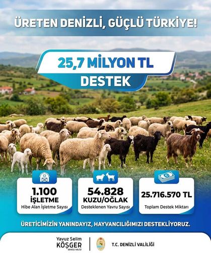 Denizli'de Küçükbaş Üreticisine 25,7 Milyon Liralık Destek