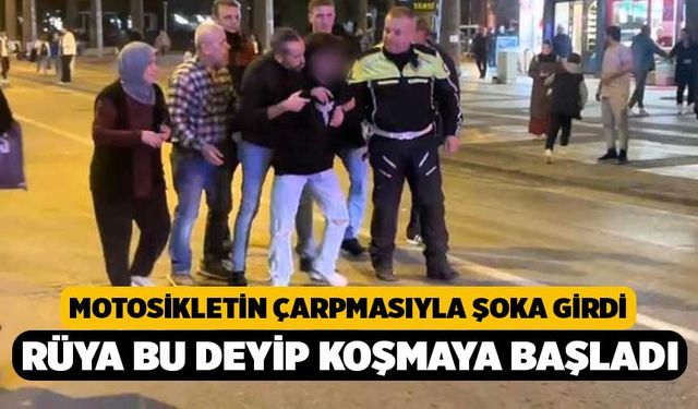 Motosikletin Çarptığı Genç, Olayı Rüya Sanıp Koşmaya Başladı (Videolu)