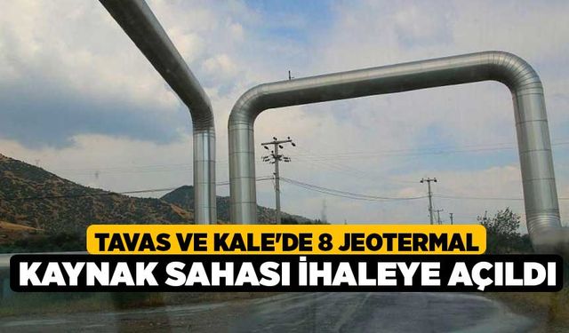 Resmi Gazatede Yayımlandı, Tavas ve Kale'de 8 jeotermal kaynak sahası ihaleye açıldı