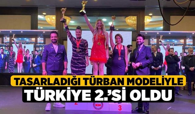 Tasarladığı türban modeliyle Türkiye 2.’si oldu