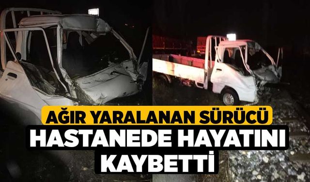 Ağır Yaralanan Sürücü Hastanede Hayatını Kaybetti