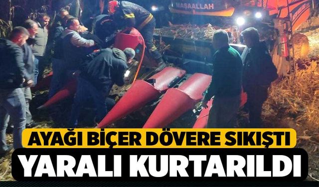 Ayağı Biçer Dövere Sıkıştı, İtfaiye Kurtardı