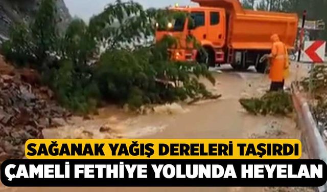 Çameli'de Dereler Taştı, Fethiye Yolu Kapandı