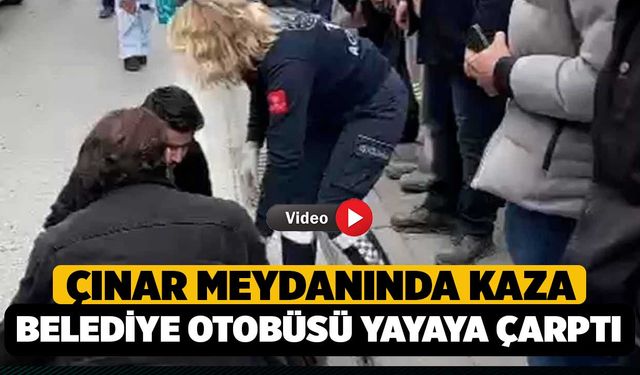 Denizli'de Kaza, Belediye Otobüsü Yayaya Çarptı (Video haber)