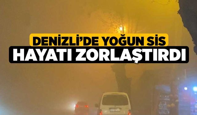 Denizli’de yoğun sis hayatı zorlaştırdı