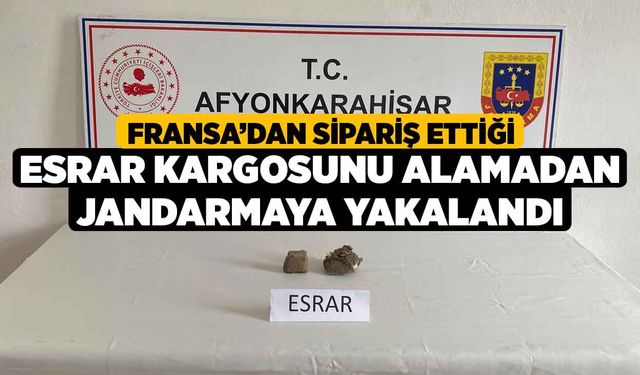 Fransa’dan sipariş ettiği esrar kargosunu alamadan jandarmaya yakalandı