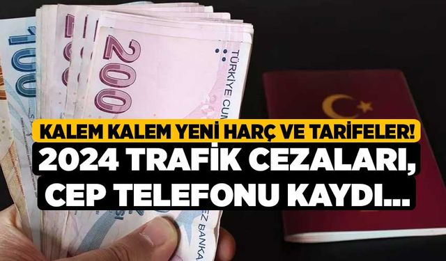 Kalem kalem yeni harç ve tarifeler! 2024 trafik cezaları, cep telefonu kaydı...