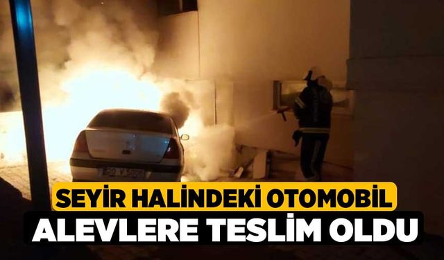 Denizli'de Seyir halindeki otomobil alevlere teslim oldu