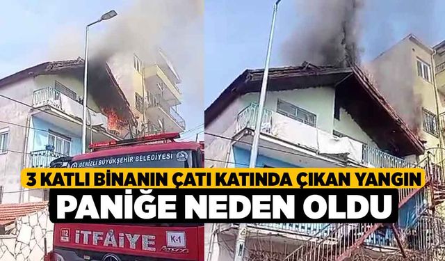 3 katlı binanın çatı katında çıkan yangın paniğe neden oldu