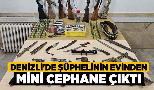 Denizli'de Şüphelinin Evinden Mini Cephane Çıktı