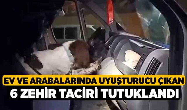 Ev ve arabalarında uyuşturucu çıkan 6 zehir taciri tutuklandı