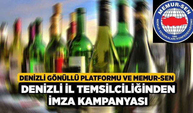 Denizli Gönüllü Platformu ve Memur-Sen Denizli İl Temsilciliğinden İmza Kampanyası