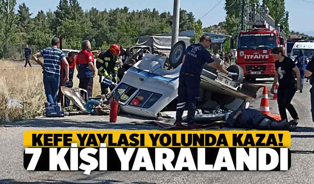 Kefe Yaylası'nda Minibüs Şarampole Devrildi 7 Yaralı