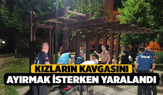 Kızların kavgasını ayırmak isterken yaralandı