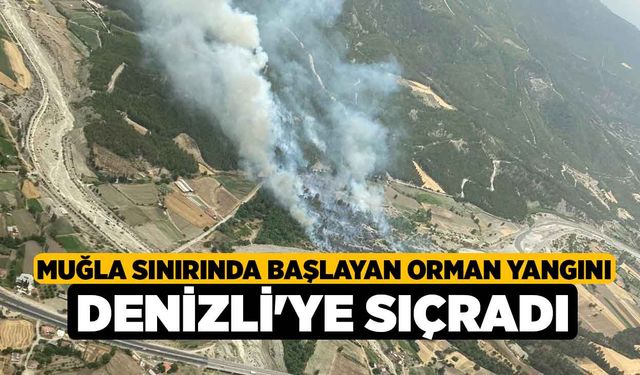 Muğla sınırında başlayan orman yangını Denizli'ye sıçradı