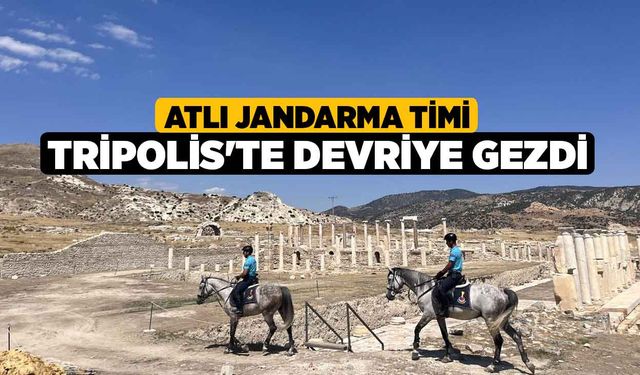 Atlı jandarma timi Tripolis'te devriye gezdi